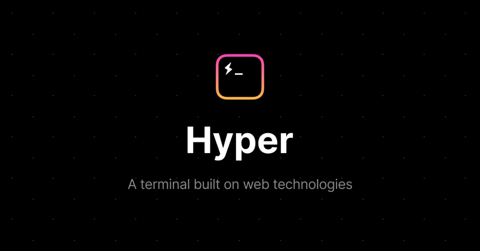 Hyper terminal: a web-tech open-source terminal emulator, 43K GitHub stars.